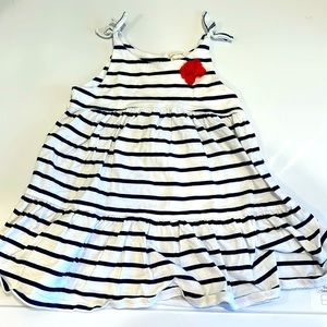 Oshgosh striped dress with red flower 18 mos.